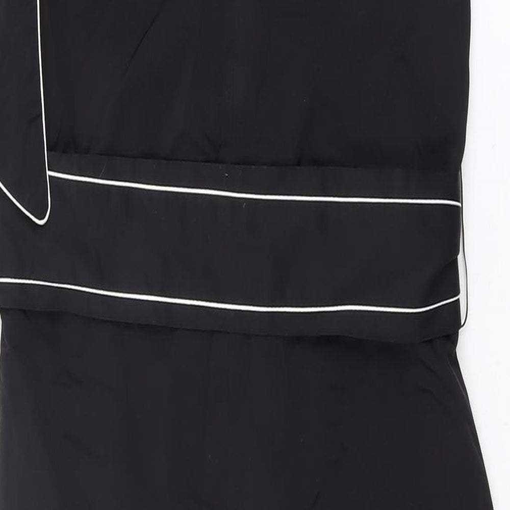 Miss Selfridge Womens Black Viscose Bodycon Size 10 One Shoulder Zip