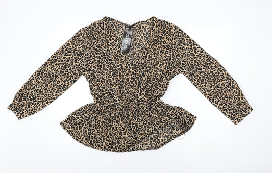 Womens UK Size 18 Boohoo Beige Wrap Blouse