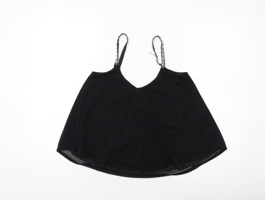 Womens UK Size 10 New Look Black Basic Tank