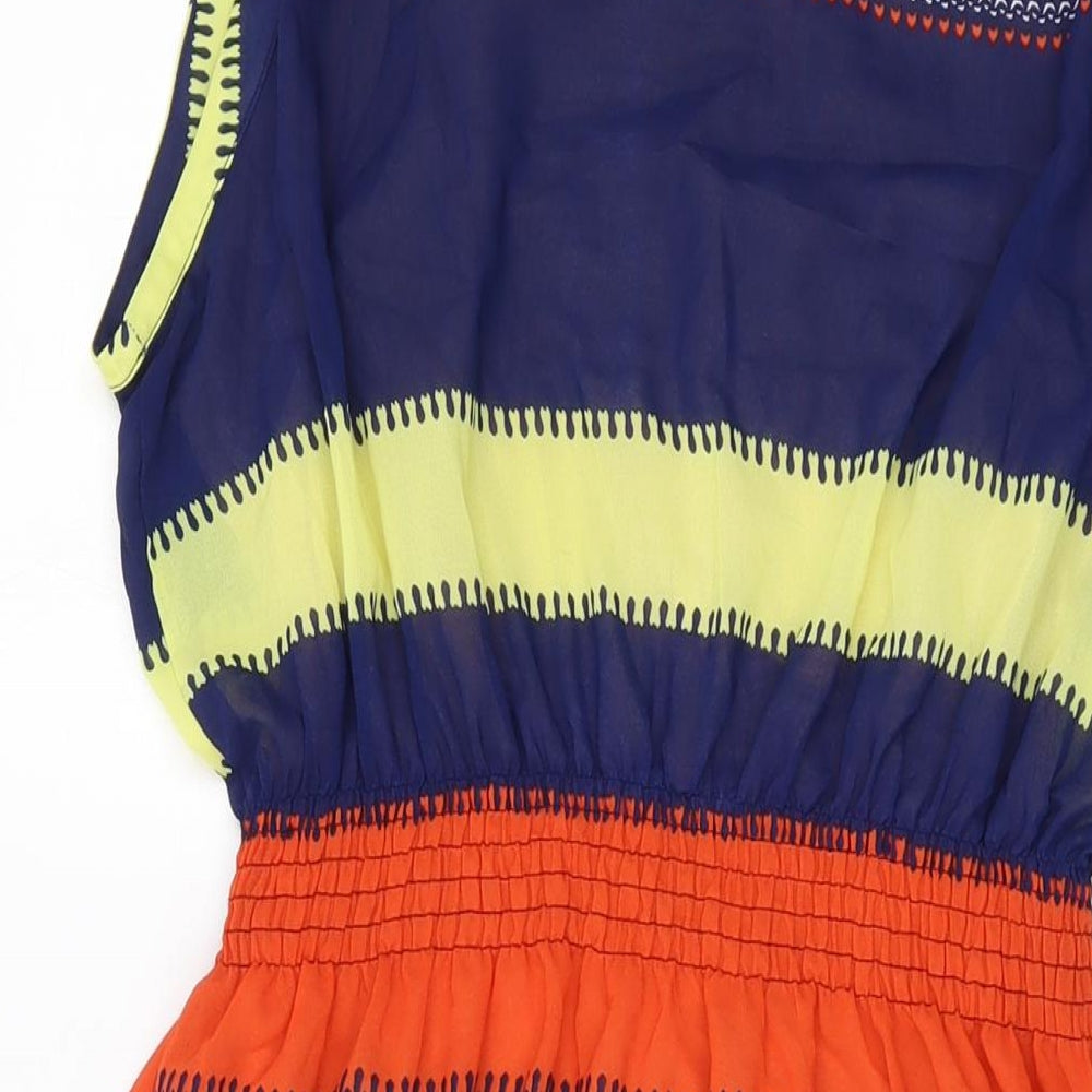 Ginger Soul Womens Multicoloured Geometric Polyester A-Line Size M Round Neck Pullover