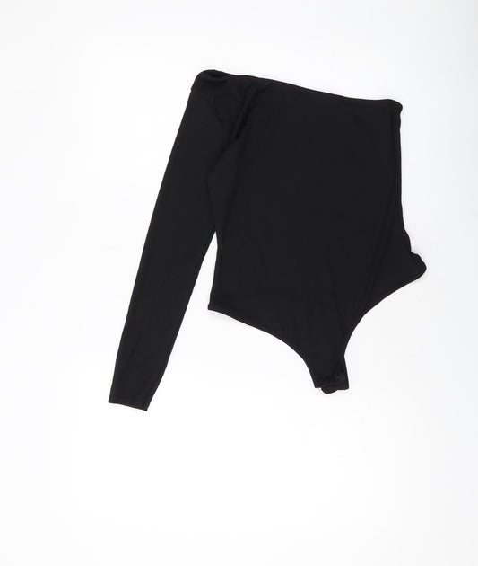 Womens UK Size 12 Boohoo One-Piece Black Bodysuit