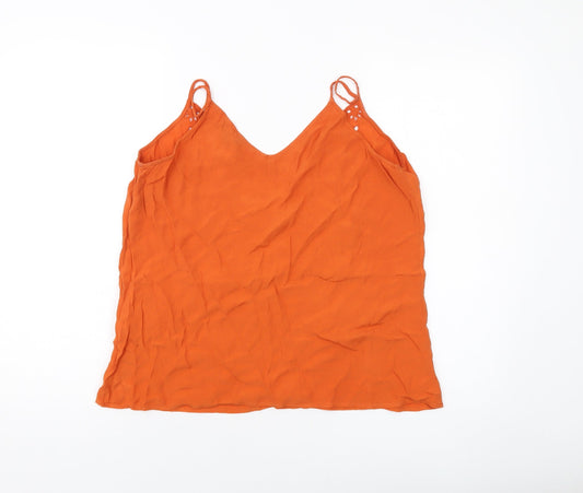 Womens UK Size 14 New Look Orange Basic Tank