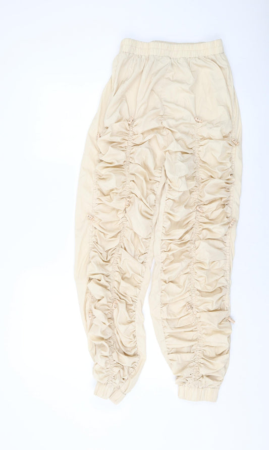 Womens UK Size 12 PRETTYLITTLETHING Regular Fit Beige Trousers
