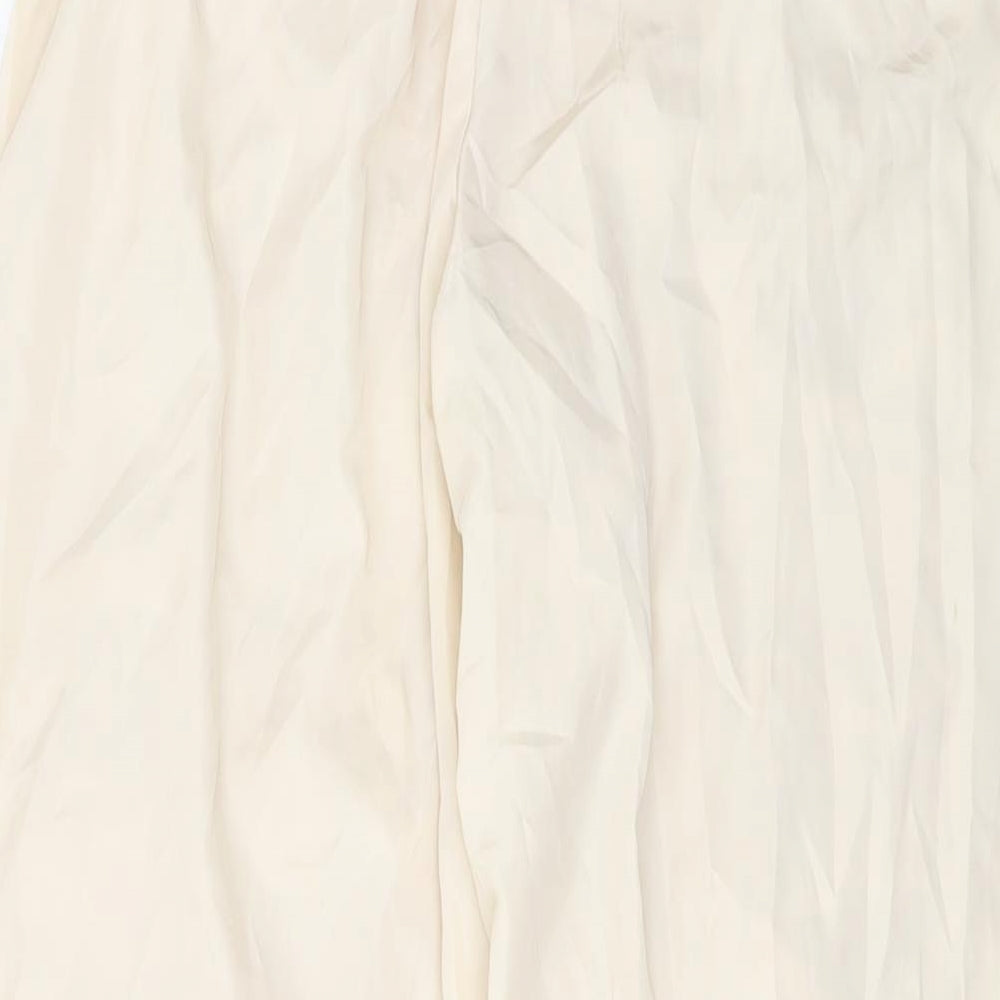 Womens UK Size 12 PRETTYLITTLETHING Regular Fit Beige Trousers