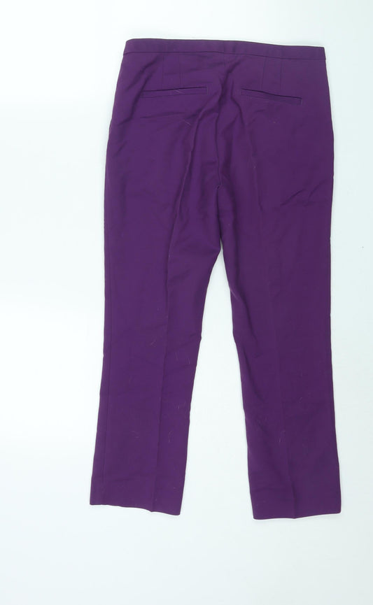Womens UK Size S Zara Regular Fit Purple Trousers