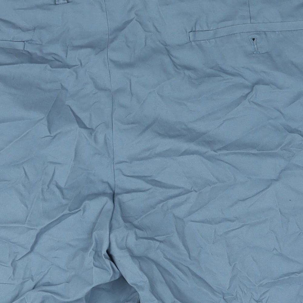 Skopes Mens Blue Cotton Chino Shorts Size 46 in L9 in Regular Zip