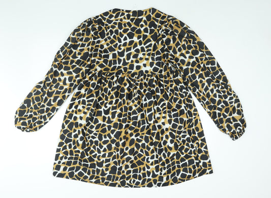 ASOS Womens Multicoloured Animal Print Polyester A-Line Size 10 Round Neck Pullover - Giraffe Print