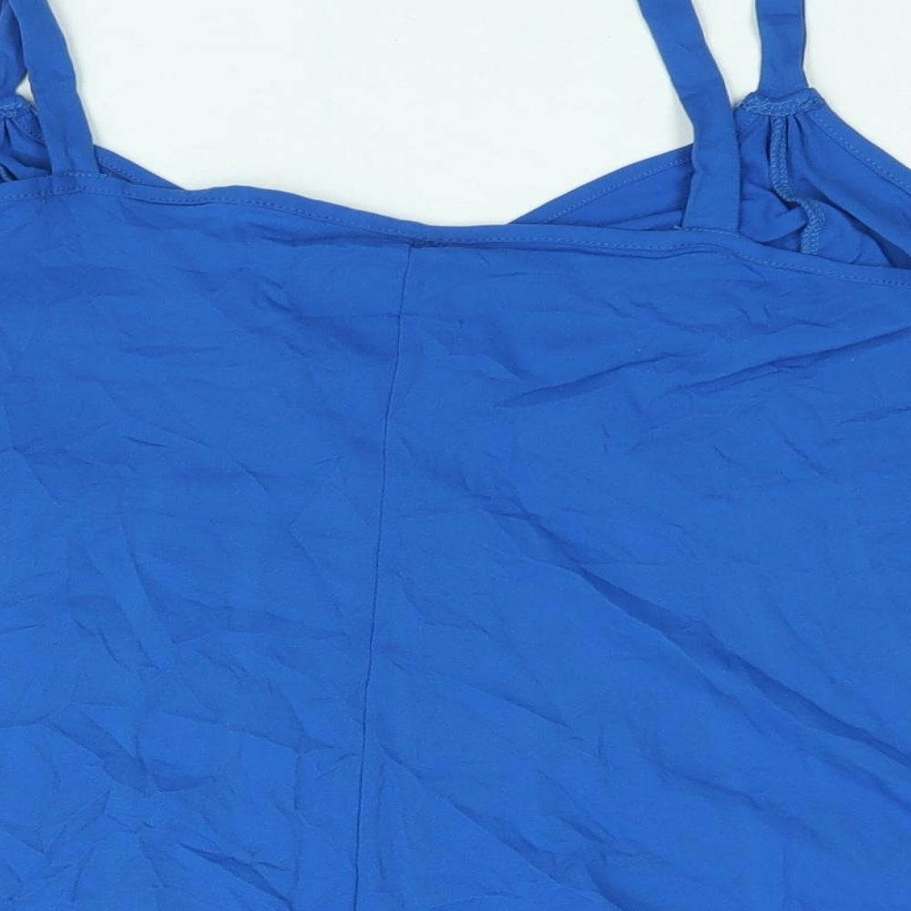 Evans Womens Blue Nylon Camisole Blouse Size 28 Sweetheart