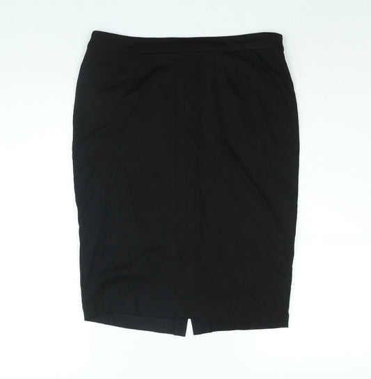 Fever Womens Black Viscose Straight & Pencil Skirt Size 12 Zip