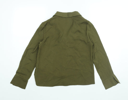 Womens UK Size 6 New Look Green Basic Button-Up