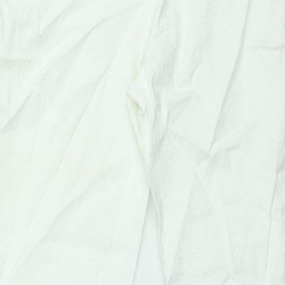 Womens UK Size M Zara Regular Fit White Trousers