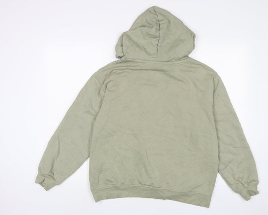 H&M Womens Green Cotton Pullover Hoodie Size S Pullover - Embroidered