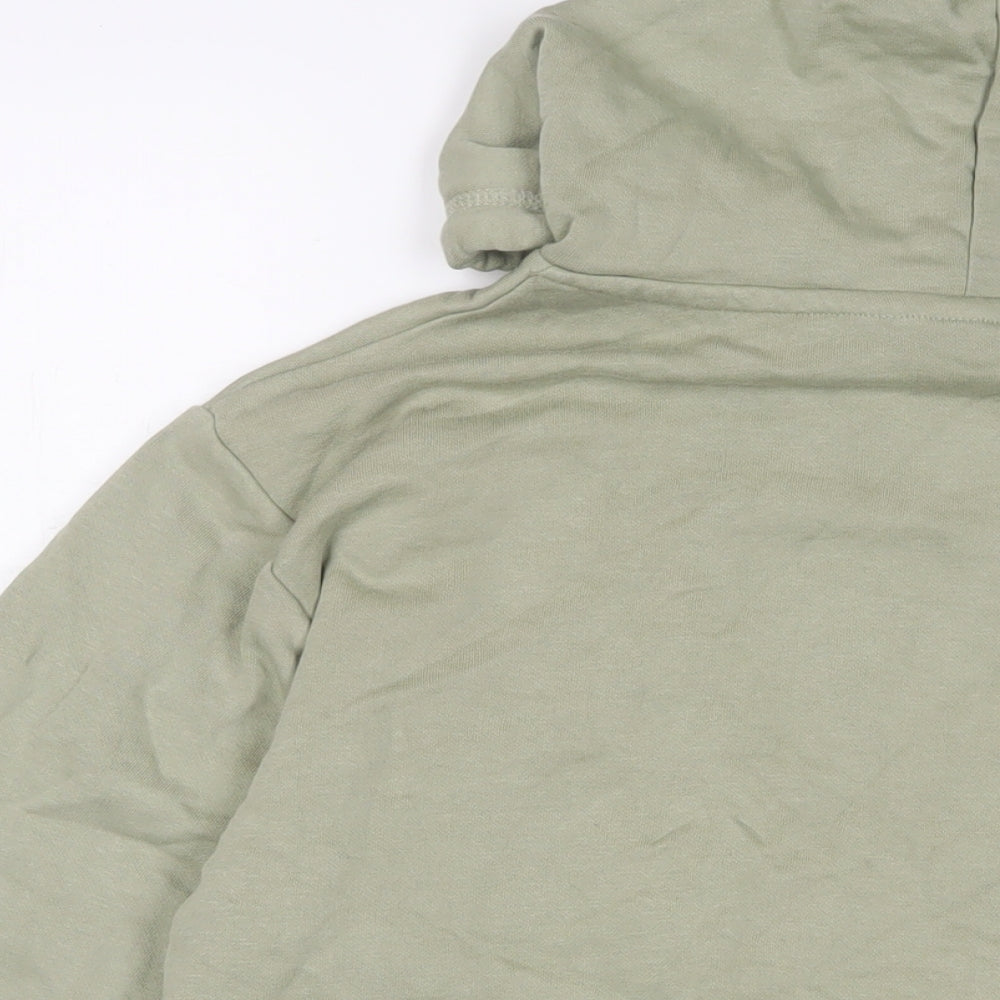H&M Womens Green Cotton Pullover Hoodie Size S Pullover - Embroidered