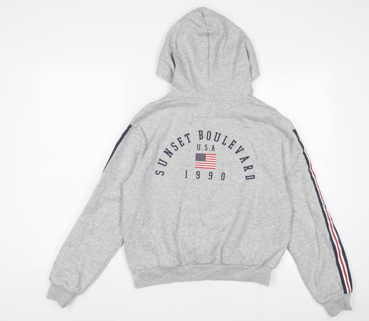 H&M Womens Grey Cotton Pullover Hoodie Size M Pullover