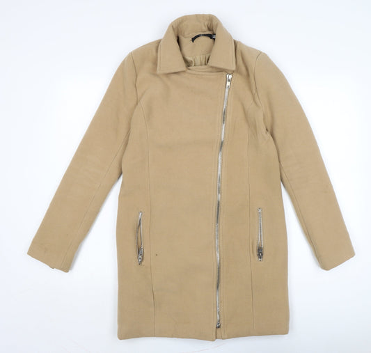 Womens UK Size 8 Missguided Beige Overcoat