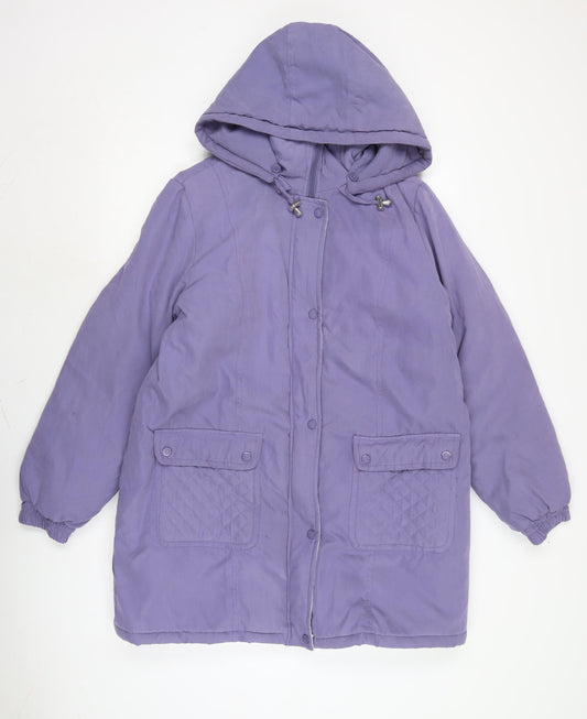 Womens UK Size L Damart Purple Anorak Coat