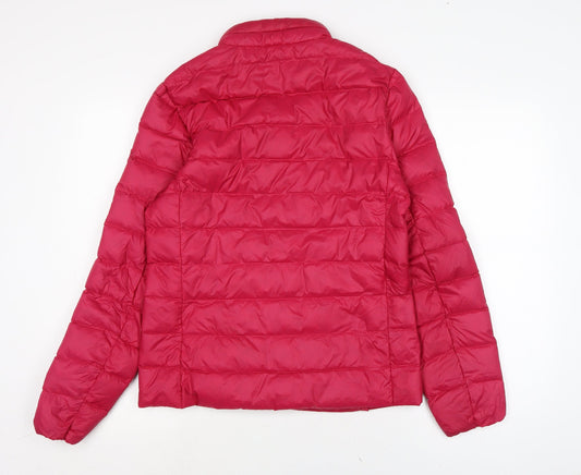 Womens UK Size 8 Marks and Spencer Pink Quilted Coat