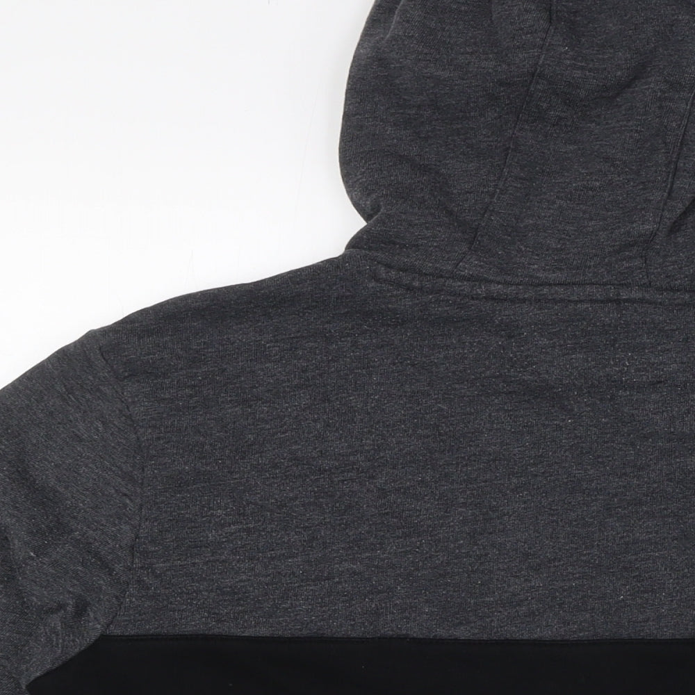 GK Mens Black Cotton Pullover Hoodie Size S - White Strip