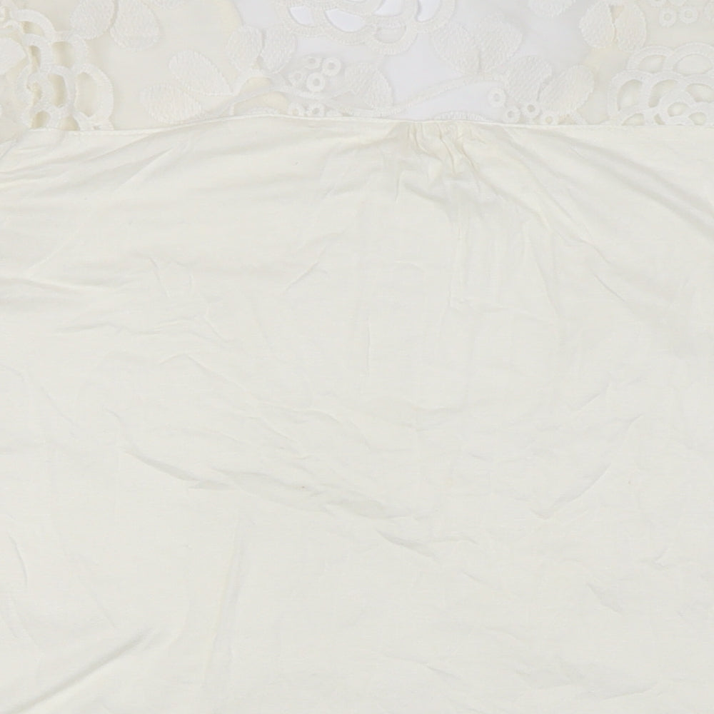 Womens UK Size S SOLITAIRE Ivory Basic Button-Up