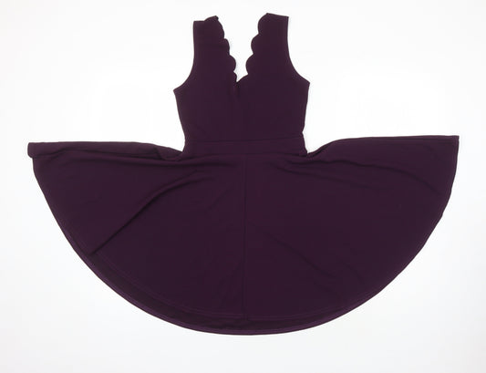 Boohoo Womens Pink Polyester Fit & Flare Size 6 Sweetheart