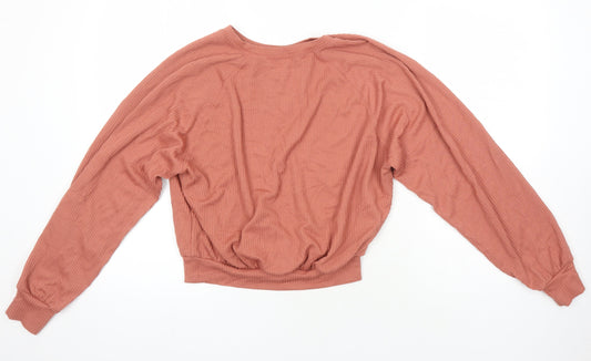 Womens UK Size S Hollister Pink Cropped Blouse