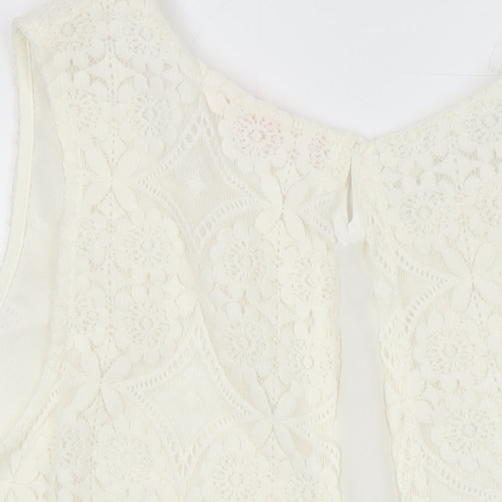 Womens UK Size 20 NEXT Ivory Tunic Blouse