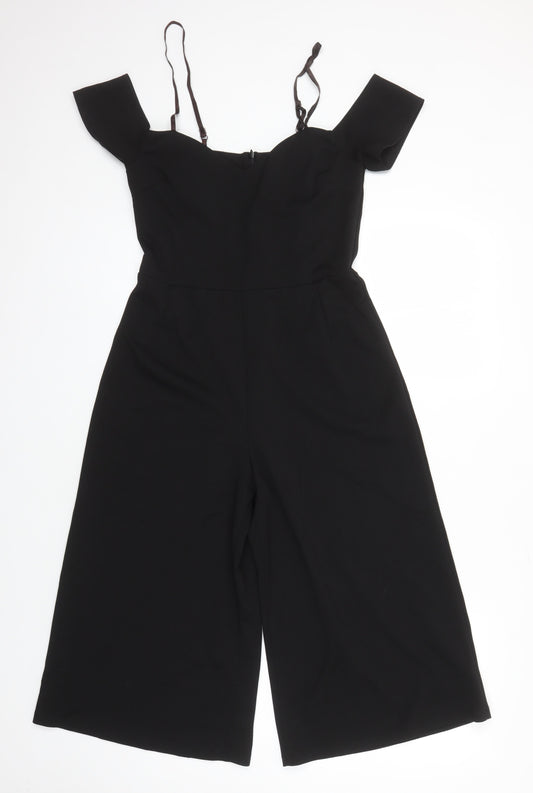 Womens UK Size 10 Boohoo One-Piece Black Jumpsuit