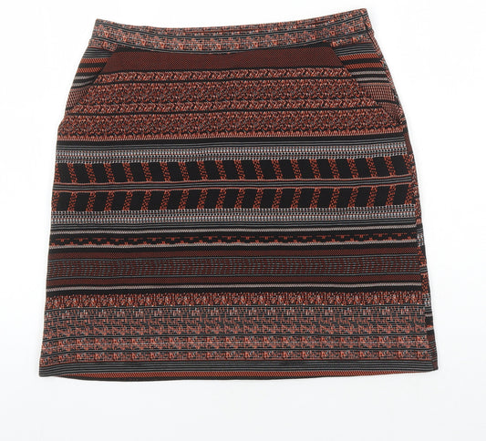 NEXT Womens Multicoloured Geometric Polyester A-Line Skirt Size 12