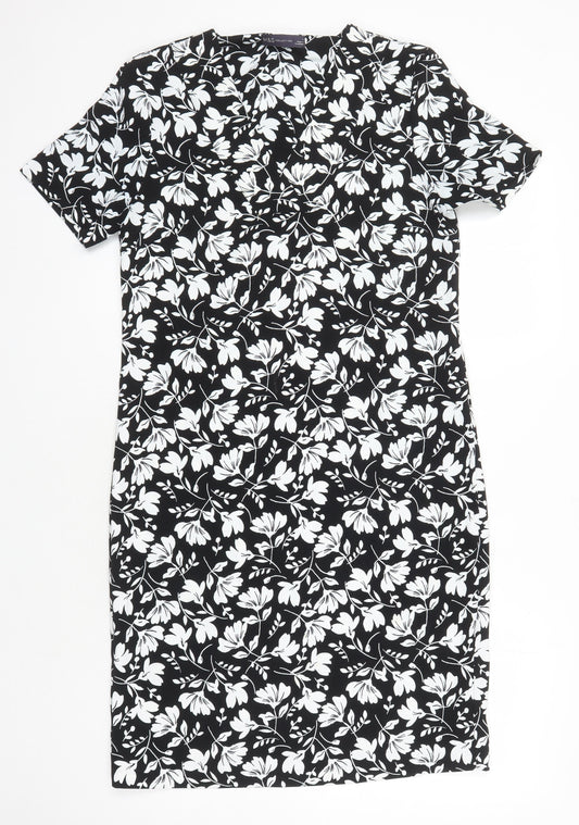 Marks & Spencer Womens Multicoloured Floral Polyester Shift Size 8 Sweetheart
