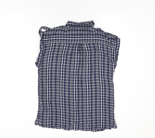 Womens UK Size 12 NEXT Blue Basic Button-Up