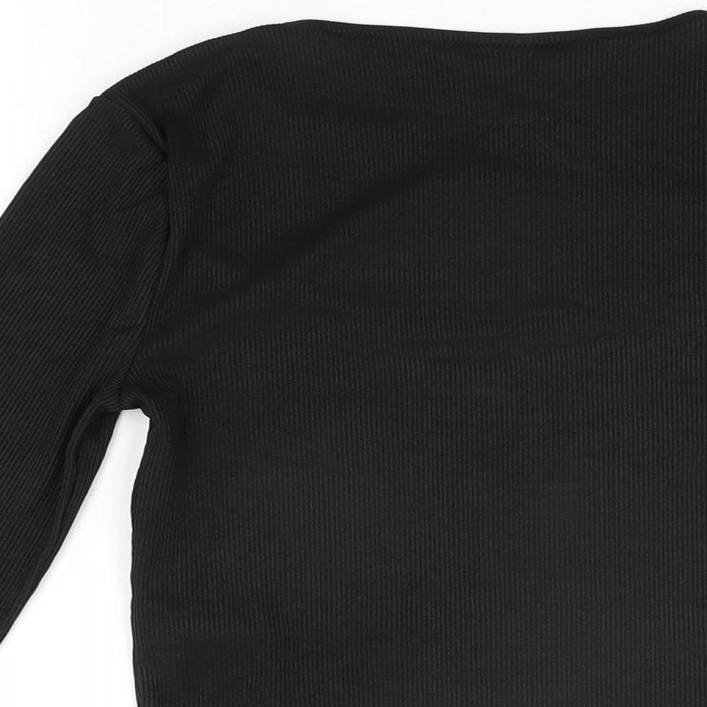 Womens UK Size 8 River Island Black Basic T-Shirt