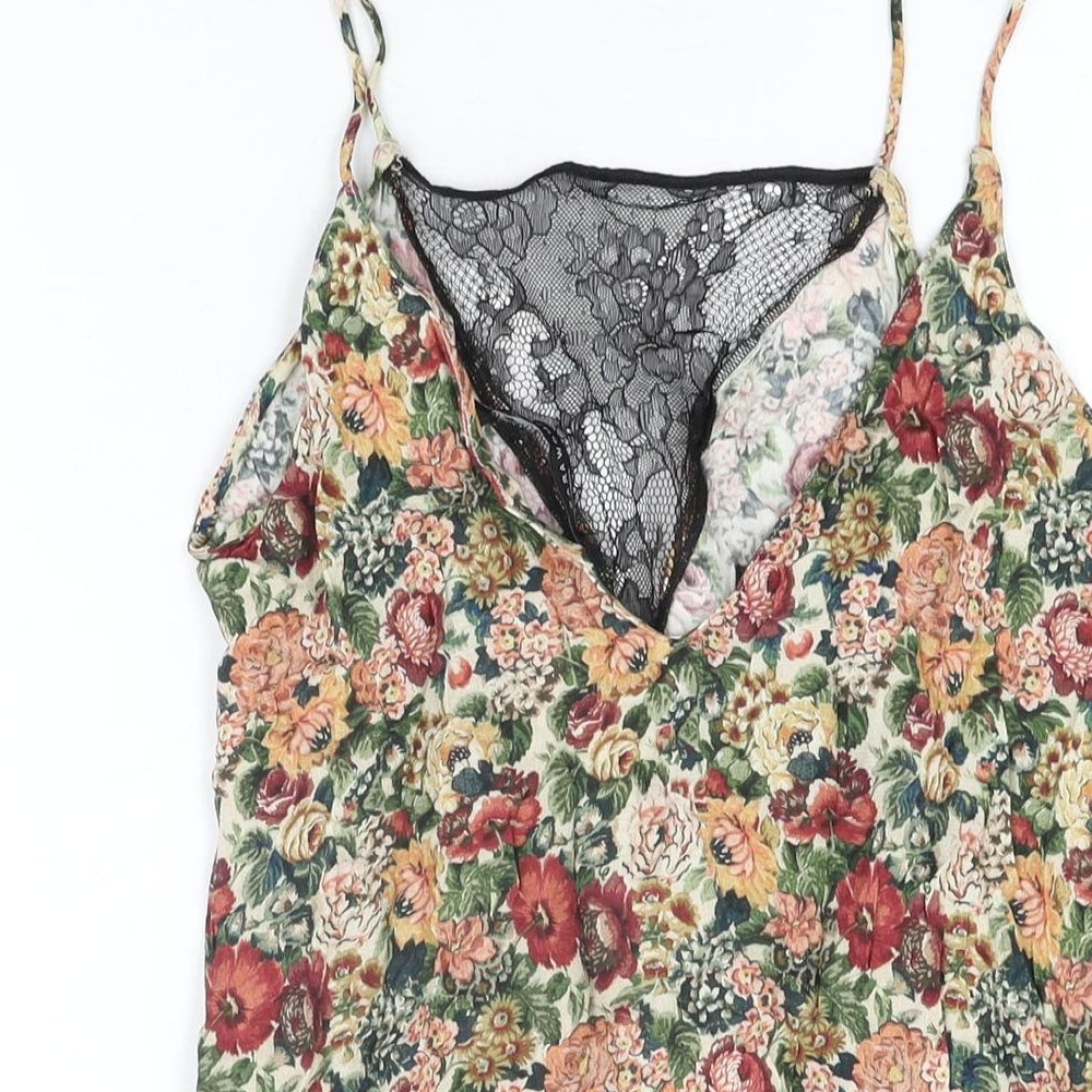 Womens UK Size XS Zara Multicoloured Camisole T-Shirt
