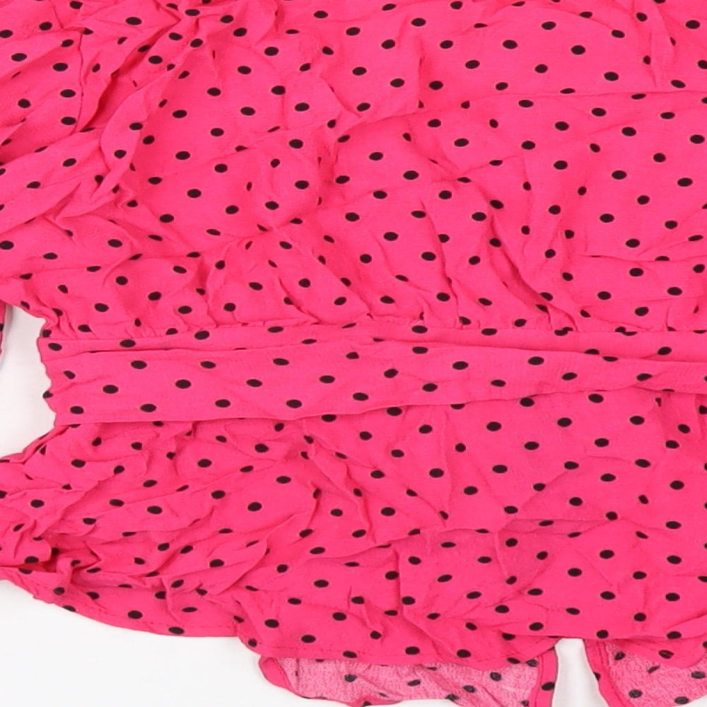 Womens UK Size M Zara Pink Basic Blouse