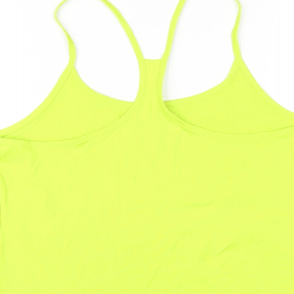 GOODMOVE Womens Green Polyester Camisole T-Shirt Size 16 Scoop Neck Pullover