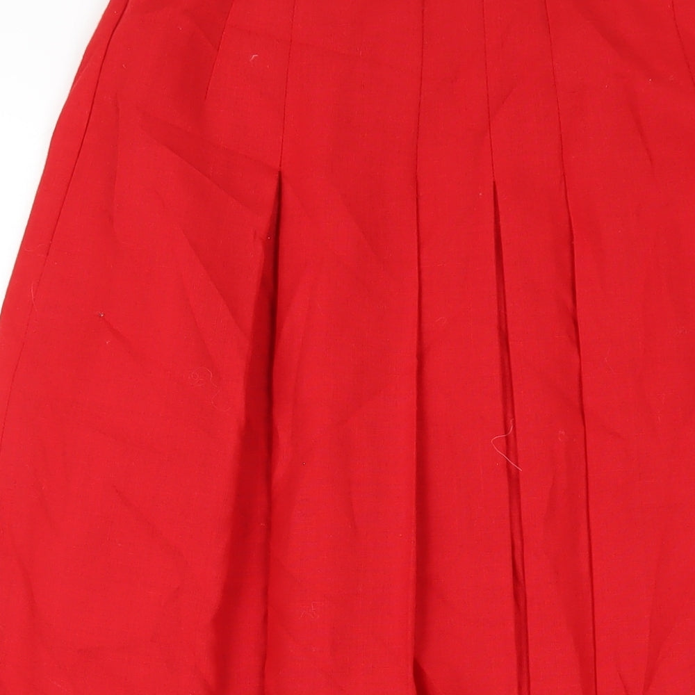 Country Casuals Womens Red Polyester A-Line Skirt Size 12 Zip
