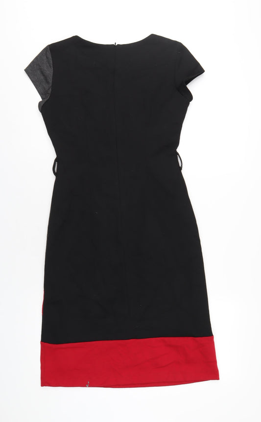 BHS Womens Multicoloured Polyester A-Line Size 8 Round Neck Zip