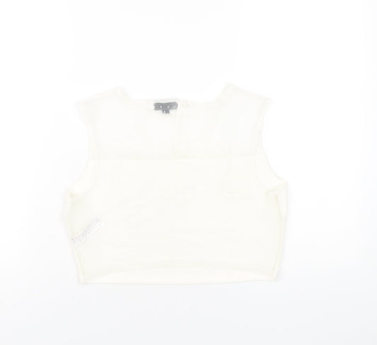 Womens UK Size 12 Topshop Ivory Basic Tank
