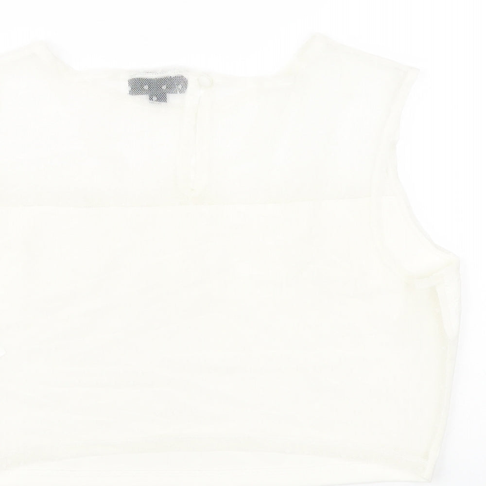 Womens UK Size 12 Topshop Ivory Basic Tank