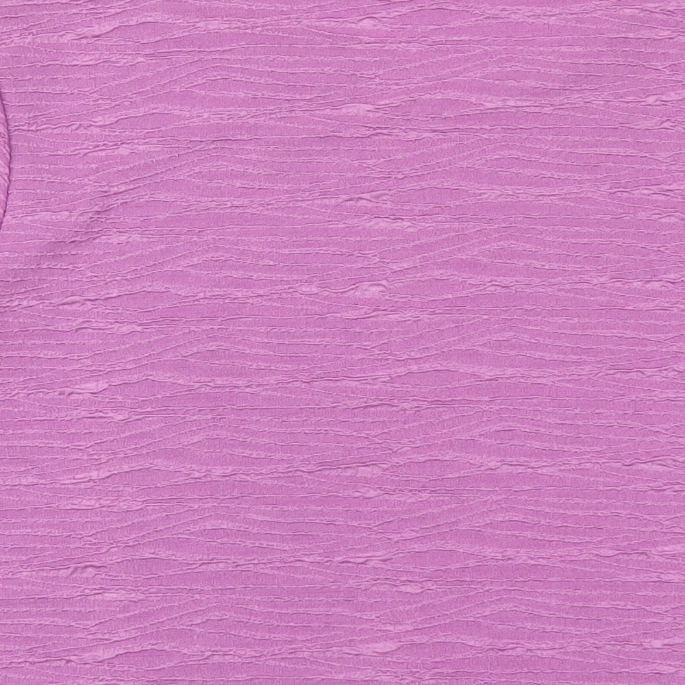 EWM Womens Purple Polyester Basic T-Shirt Size 18 Round Neck