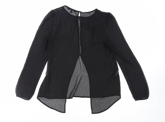 Womens UK Size 10 NEXT Black Basic Blouse