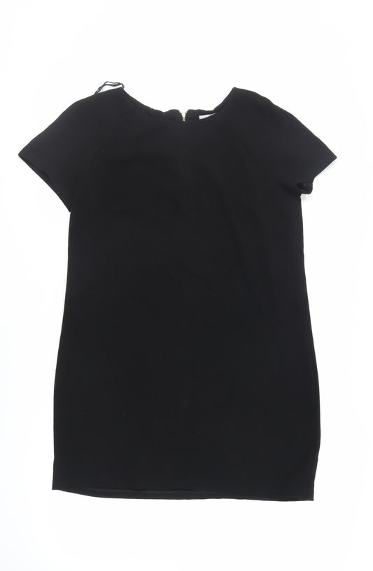 Additional front view of Red Herring women’s black polyester shift, size UK 12, round neck zip
