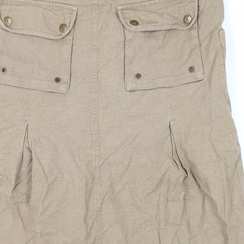 Noppies Womens Beige Linen A-Line Skirt Size XS - Maternity Elastic Waist