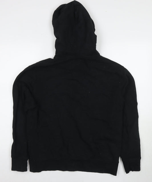 Topman Mens Black Cotton Full Zip Hoodie Size S