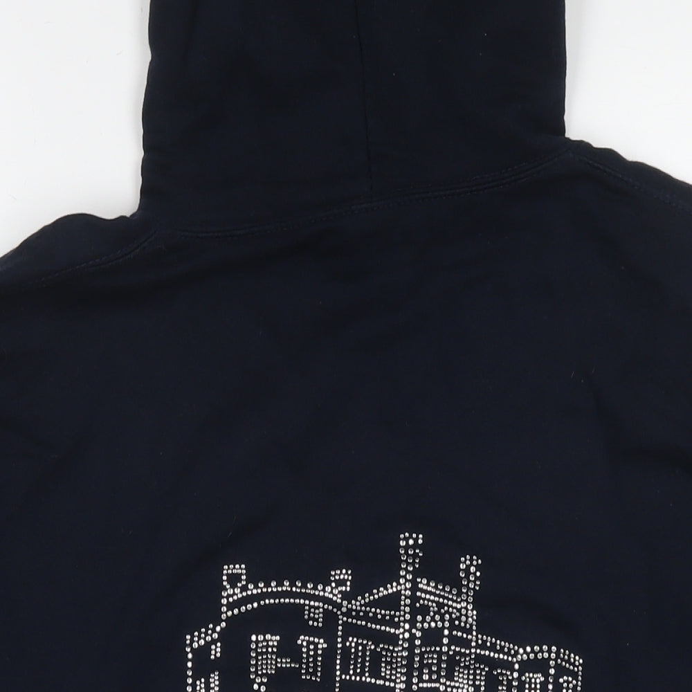 Bolesworth Womens Blue Cotton Pullover Hoodie Size M Pullover - Embellishment Detail