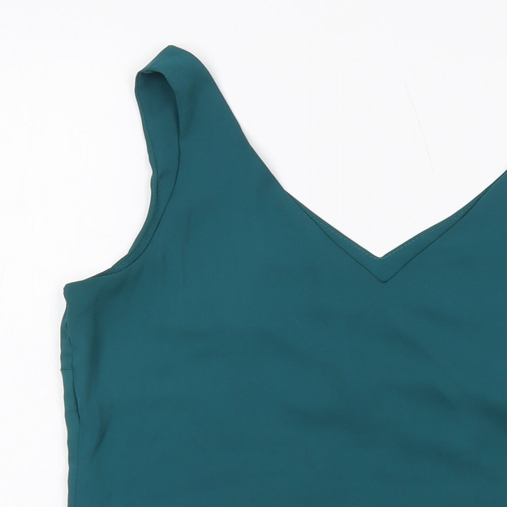 Womens UK Size 8 Wallis Green Basic Tank