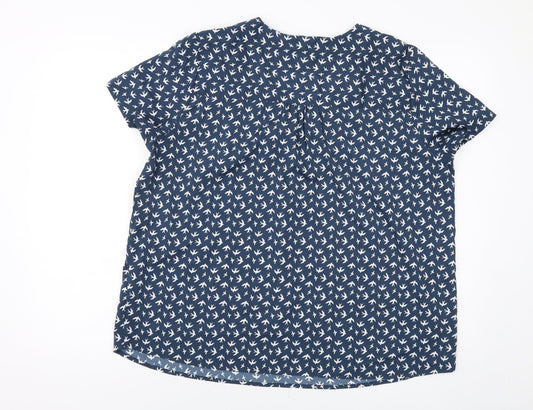 Womens UK Size 18 H&M Blue Basic Blouse