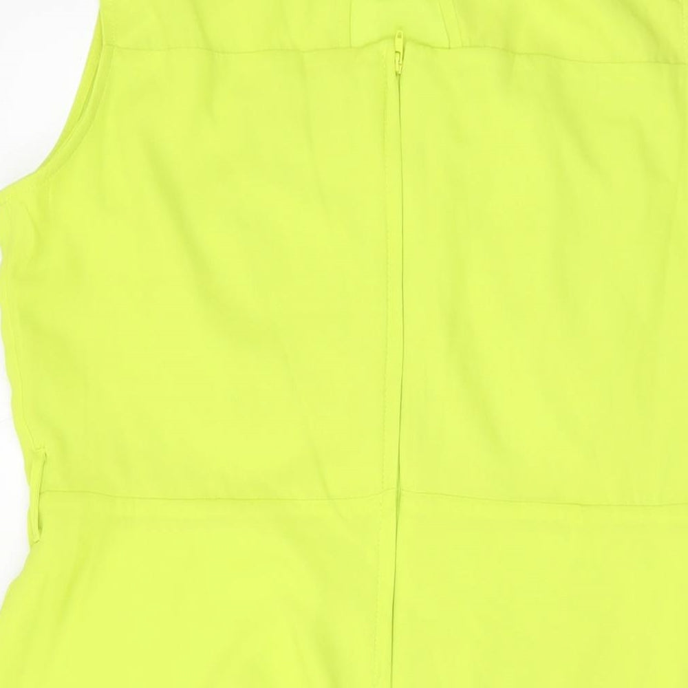 Dorothy Perkins Womens Green Polyester A-Line Size 16 Round Neck Button