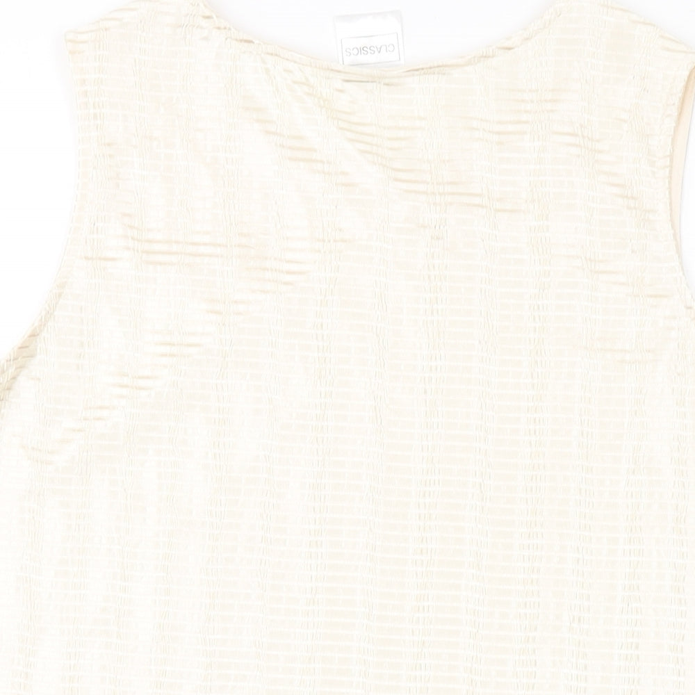 Womens UK Size 16 Classic Beige Basic Tank