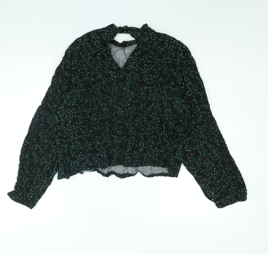 Womens UK Size L Zara Black Basic Blouse