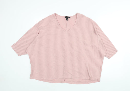 Womens UK Size L New Look Pink Basic Blouse